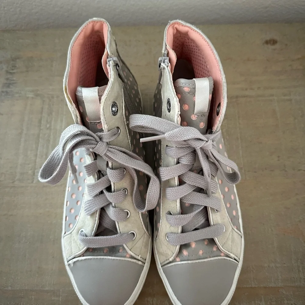 GEOX Women's shoes  8 (EU 38)sneakers gray leather pink suede‎